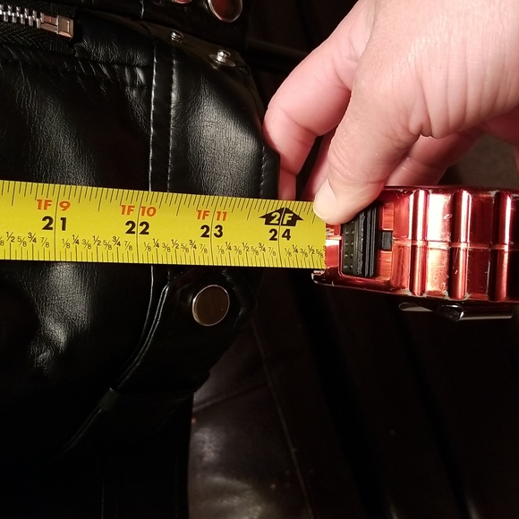 🤘🏼🖤 Black faux leather biker jacket. Very cool! *Fits like a large.* NWOT. - Picture 5 of 6